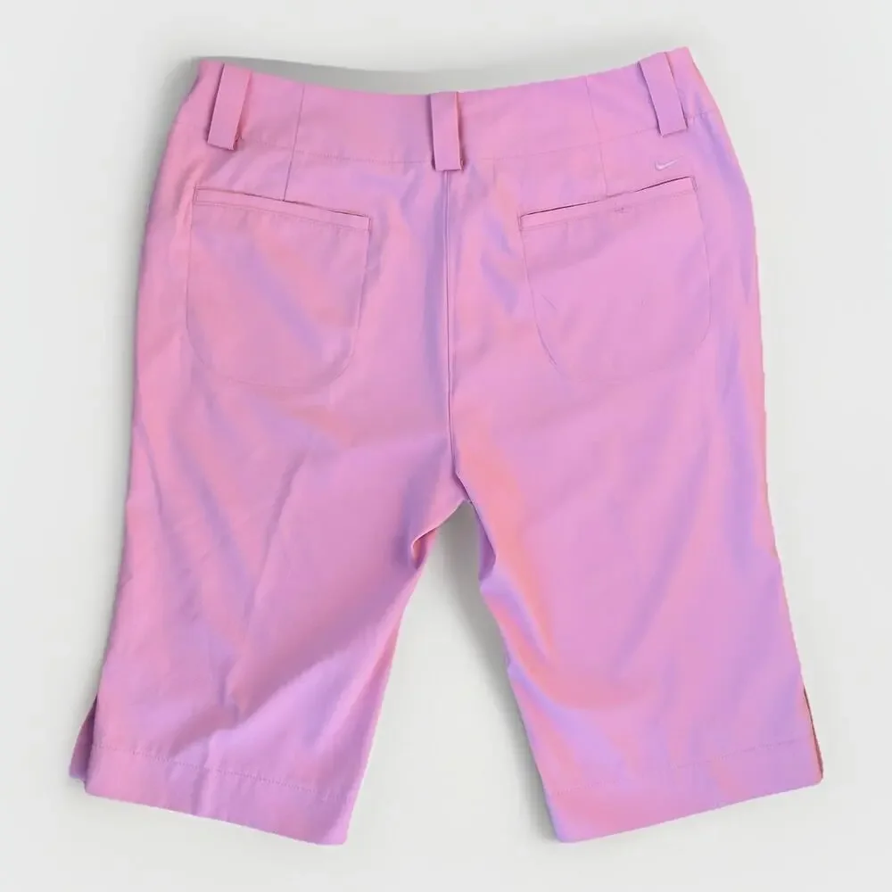 Nike Golf Fit Dry Performance Bermuda Shorts Women's Size 6 Pink Pockets Stretch